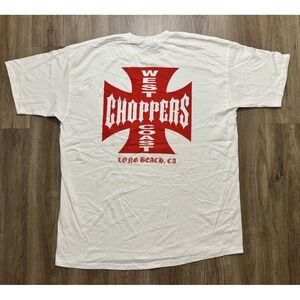 Vintage Y2K West Coast Choppers White Shirt Size‎ 2XL